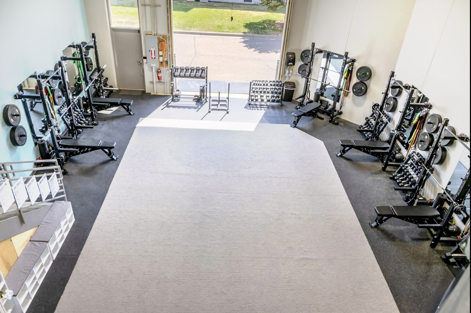 Strength training equipment at Elevate Strength and Nutrition